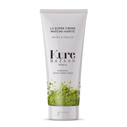 A bottle of matcha shea butter hand cream by Kure Bazaar